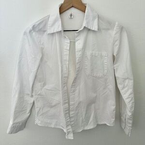 White Collared Button Down Shirt - Slight Crop